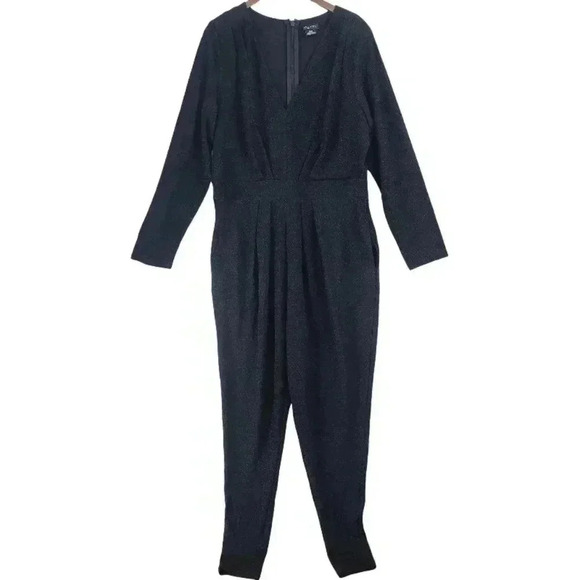 City Chic Women's Jumpsuit Long sleeve Shimmer Tapered Leg Size M/ 18 - Picture 1 of 10